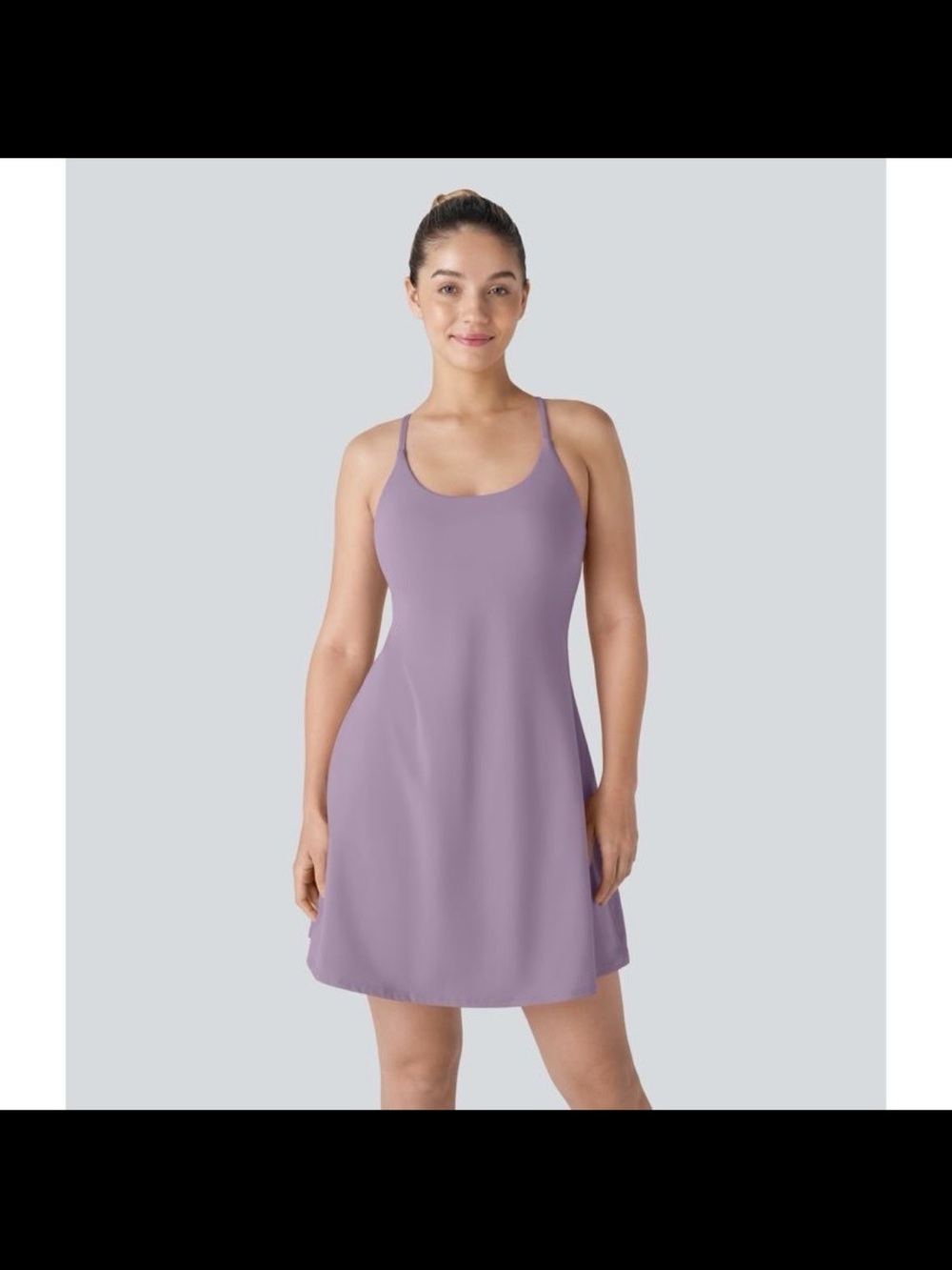 HALARA Lavender Scoop-Neck Swing Dress